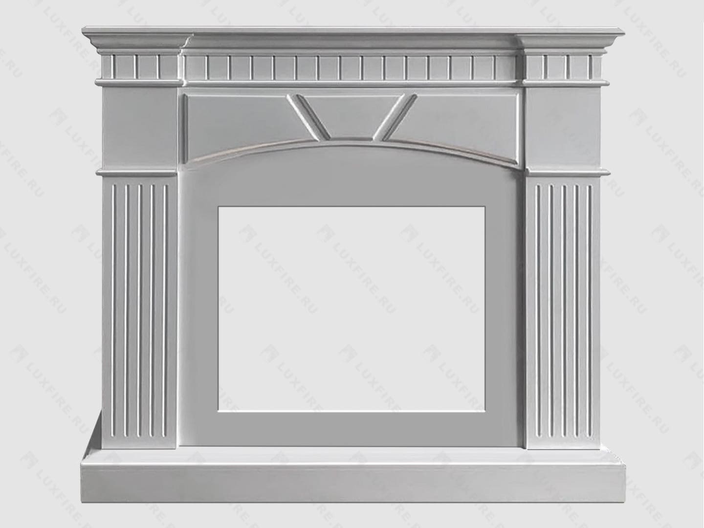 Каминный портал МДФ "Шервуд 1200" с биокамином Lux Fire "Фаер Бокс 4-30" (белый) по цене 123 300 руб.