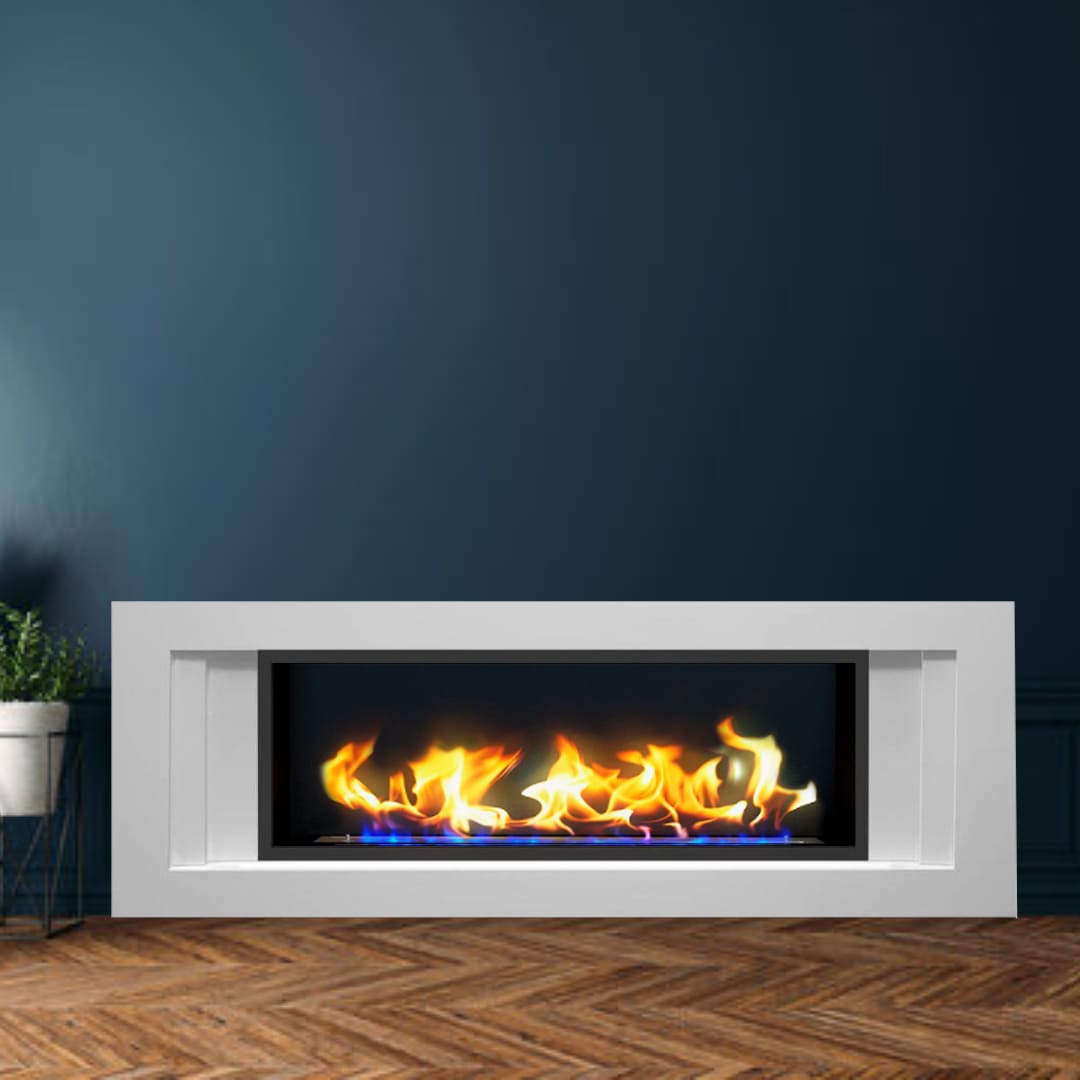 Биокамин в линейном портале "Русский огонь" Лайн с защитным и декоративным стеклом по цене 107 450 руб.