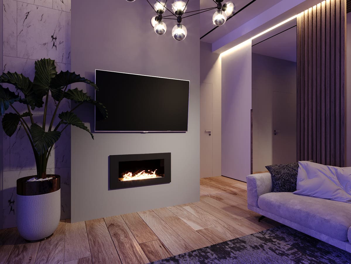 Биокамин "Русский огонь" Лофт 800V встраиваемый с защитным и декоративным стеклом по цене 29 550 руб.