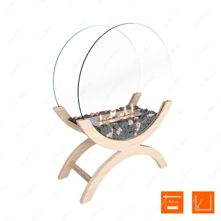 Биокамин напольный SteelHeat WOOD 600 бежевый по цене 47 800 руб.